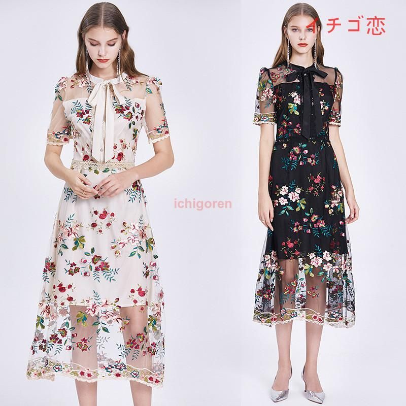 Willselection リボンプリントバブルスリーブフレアワンピース WILLSELECTION｜リボンプリントバブルスリーブフレアワンピース