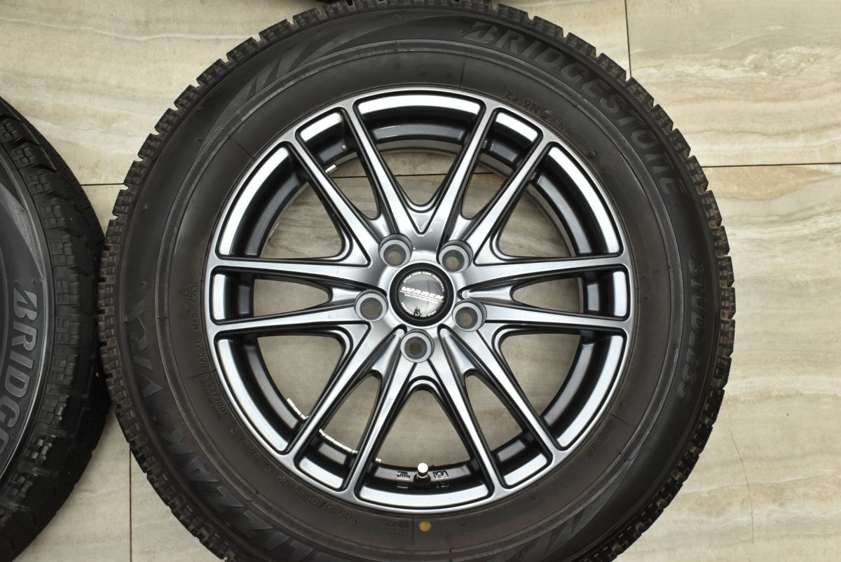 【美品】WAREN 15in 6J +48 PCD100 ブリヂストン ブリザック VRX 195/65R15 プリウス カローラツーリング/スポーツ インプレッサ 送料無料