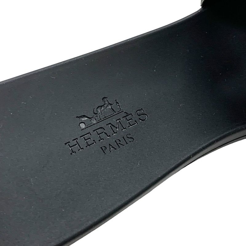 エルメス HERMES アロハ サンダル 靴 シューズ ラバー ブラック 黒 未  