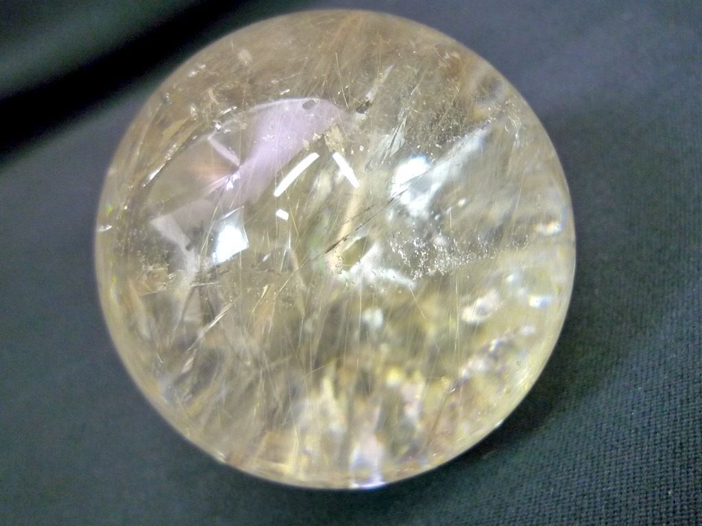 ルチル 水晶 スフィア 丸玉 レインボー 原石 置物 金運 財運 勝負運 天然石 クォーツ 針状 太陽ルチル 金紅石入水晶 クリスタル 希望成功_F