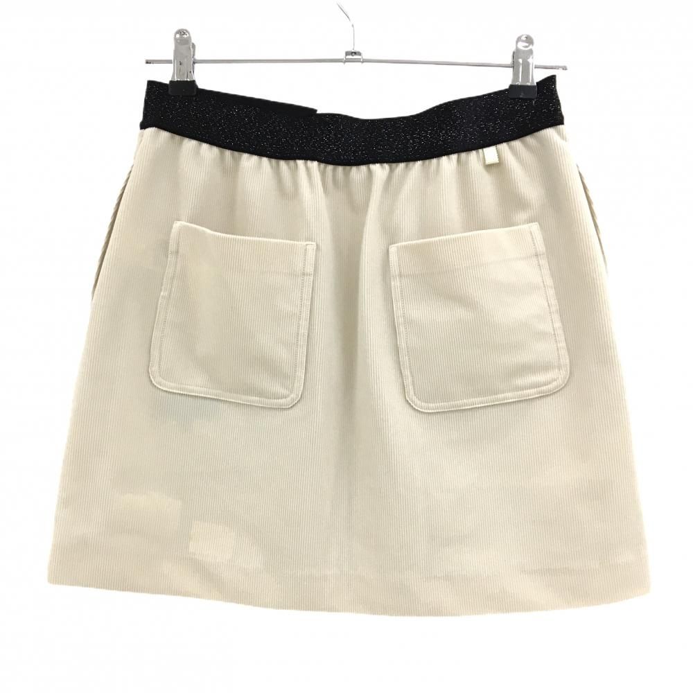 超 ダンスウィズドラゴン スカート ライトベージュ×黒 一部プリーツ レディース 2 M ゴルフウェア Dance With Dragon