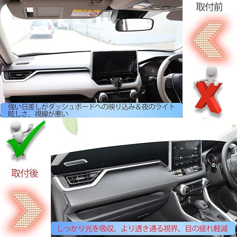 YOFAMO トヨタ RAV4 アクセサリー 2019.4-現行 (XA50系) ダッシュボードカバー センターコンソールカバー ダッシュマット  カーペットプロテクター サンシールドカバー 車種専用設計 ダッシュボード 保護マット 映り込み防止 反射しない 日 - メルカリ