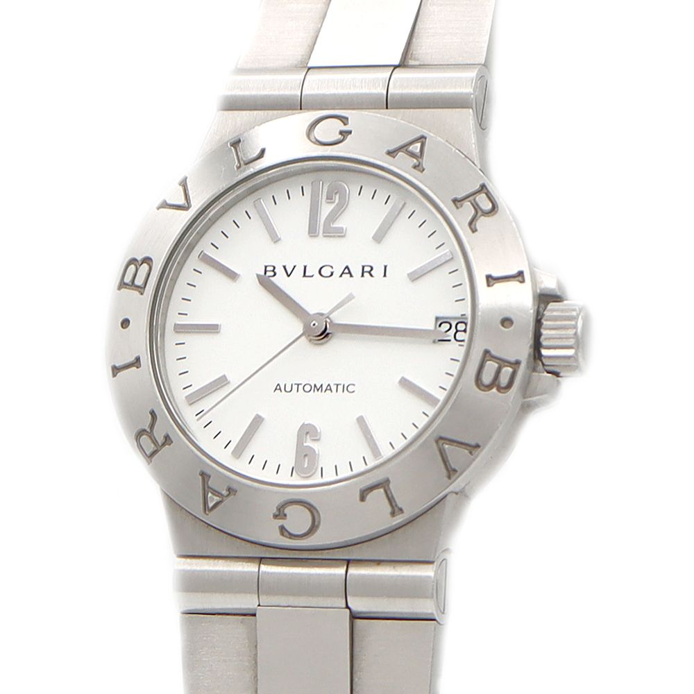 BVLGARI ブルガリ ディアゴノ スポーツ LCV29S デイト 白 ホワイト SS  