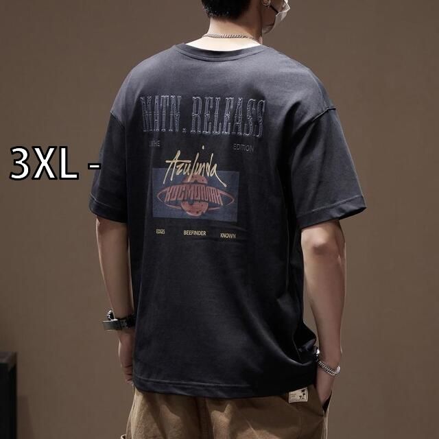 [3XL - ]秋冬 コーデ メンズ  服 シンプル ファッション オシャレ 大人 かっこいい 大きいサイズ ストリート 紳士服 タイダイ柄 プリント 半袖 T シャツ 服 ヘビー