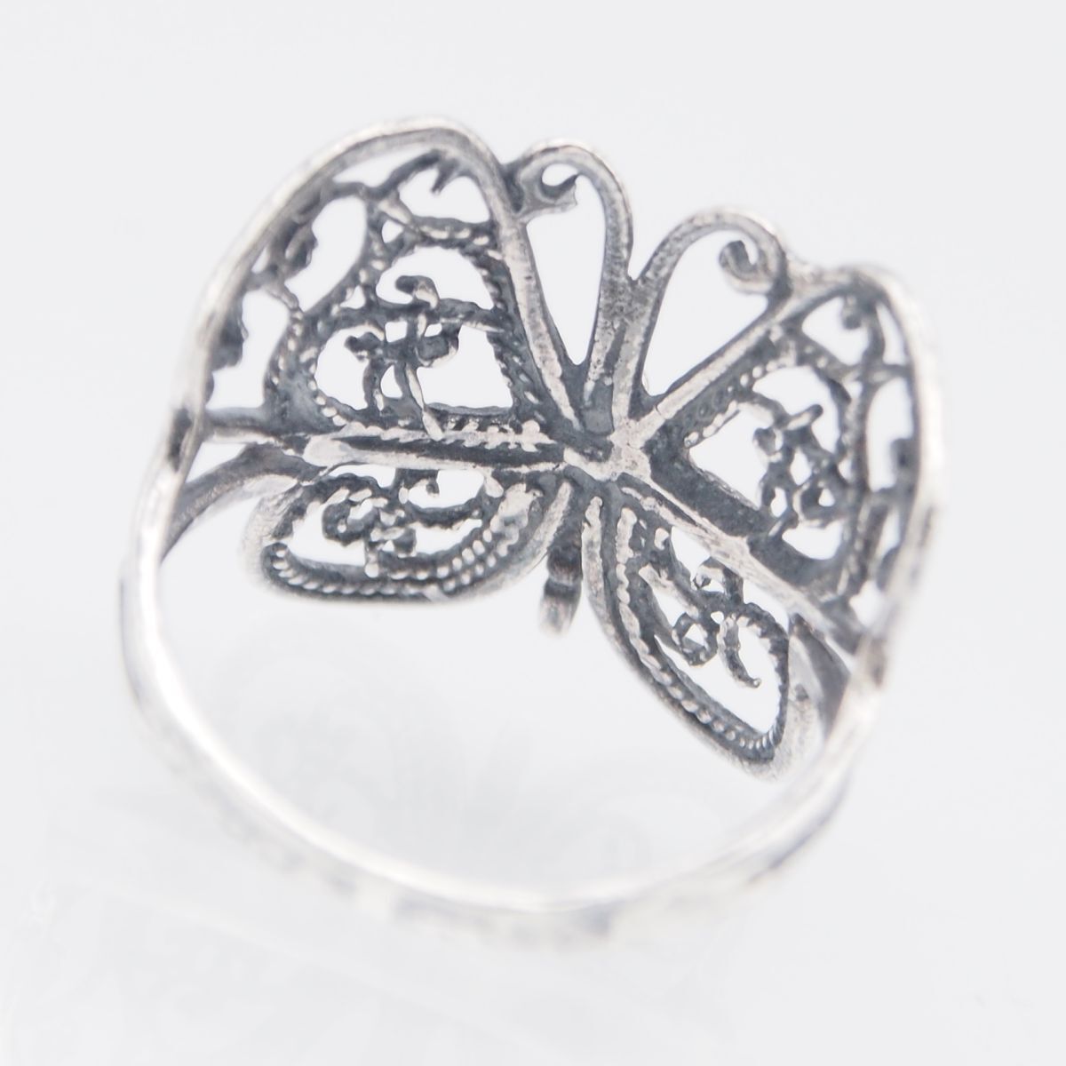《アンティーク！！激レア》⭐︎silverフィリグリーリング　銀線細工♪⭐︎ G066 ヴィンテージ 925刻印 リング フィリグリー 銀線細工 蝶