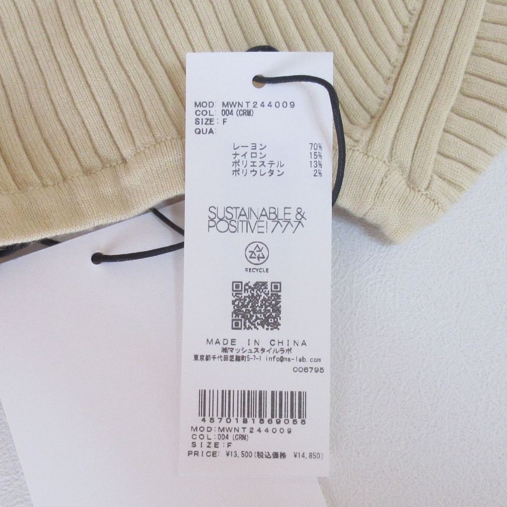 美品 24AW MIESROHE ミースロエ sustainable ウェーブスリーブRIB