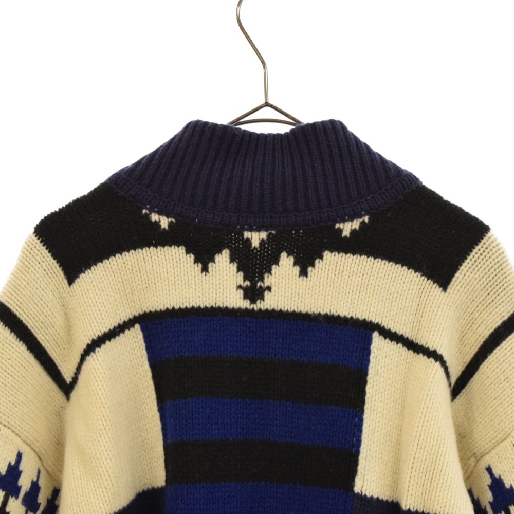 Sacai (サカイ) 14AW 幾何学模様 ウール ニットブルゾン 14-00663M 