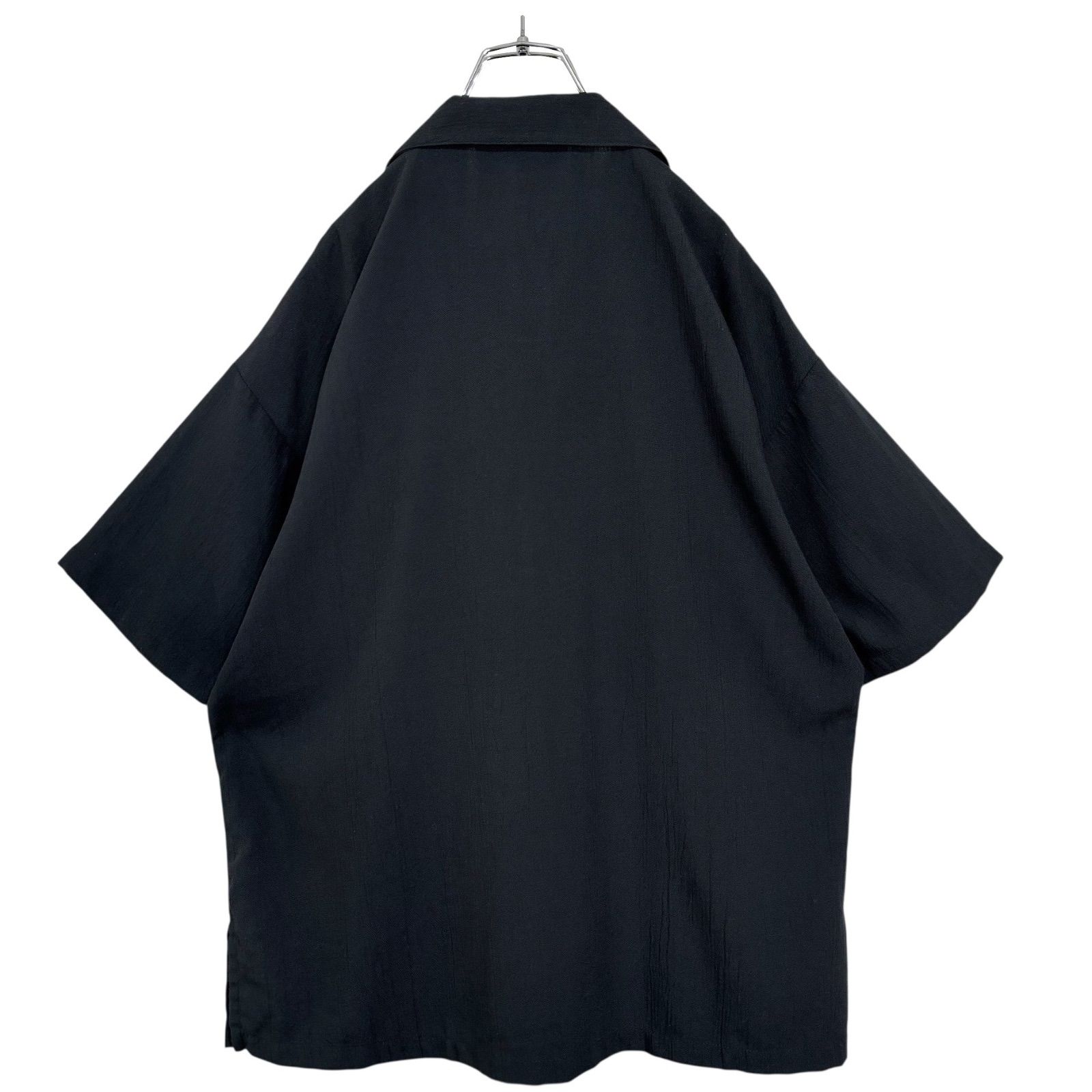 90s SAG HARBOR S/S Polyester × Rayon box black shirt - メルカリ