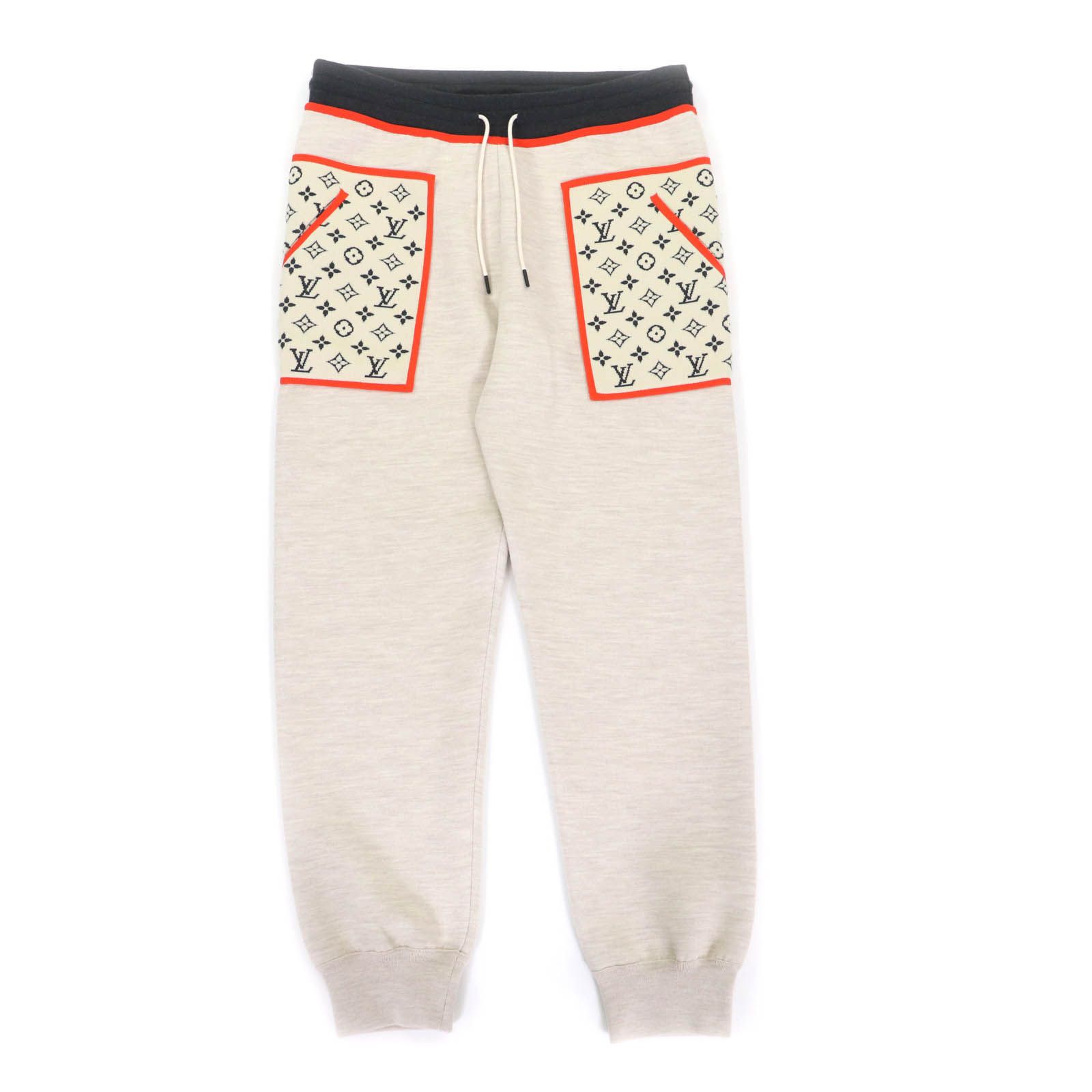 ♥品 LOUIS VUITTON ルイヴィトン 22AW FMKP03LN6 カシミヤ混 モノグラム ヴィヴィッドトリム ジョガーパンツ スウェット パンツ マルチ L イタリア製 正規品 レディース