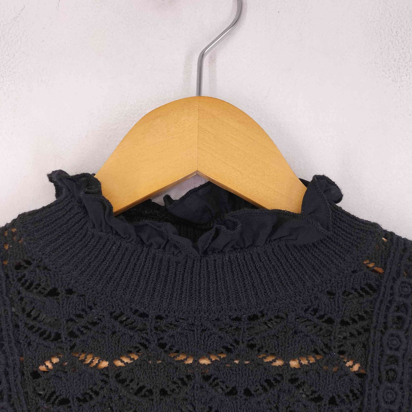 ザラ ZARA クロップドクロシェ編みニット レディース import：M - メルカリ