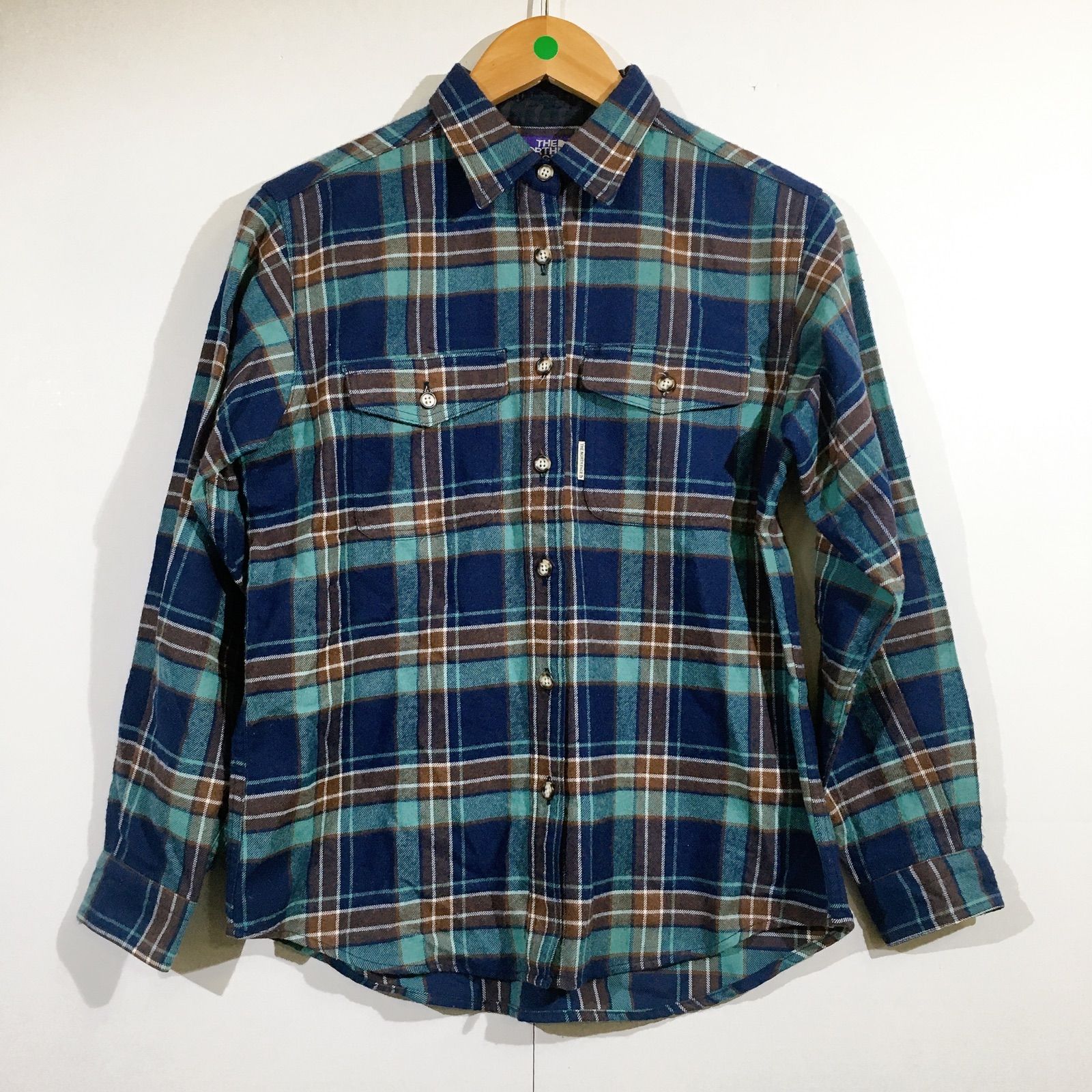 THE NORTH FACE ネルシャツ ネイビー グリーン チェック トップス