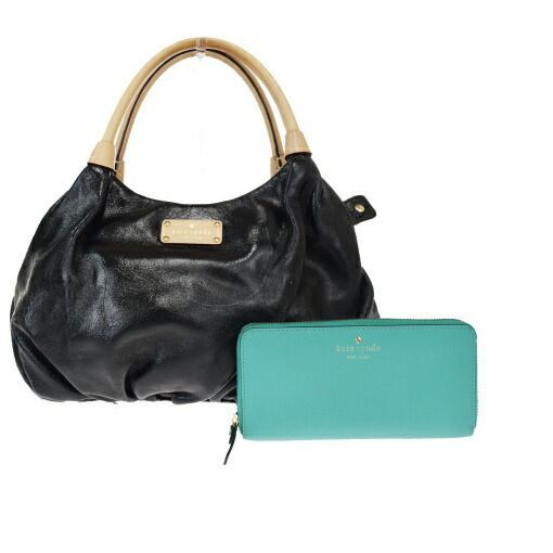 【中古】 ケイト・スペード(Kate Spade) 2点セット PXRU2519 WLRU1689 パテントレザー，レザー ショルダーバッグ ブラック 06GA506