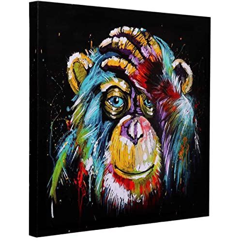 pop009 アートパネル 猿 動物 W60cm H60cm 正方形 大型 アートフレーム 絵画 キャンバス 額付き パネルアート ポップアート モダンアート 壁掛け インテリア 装飾