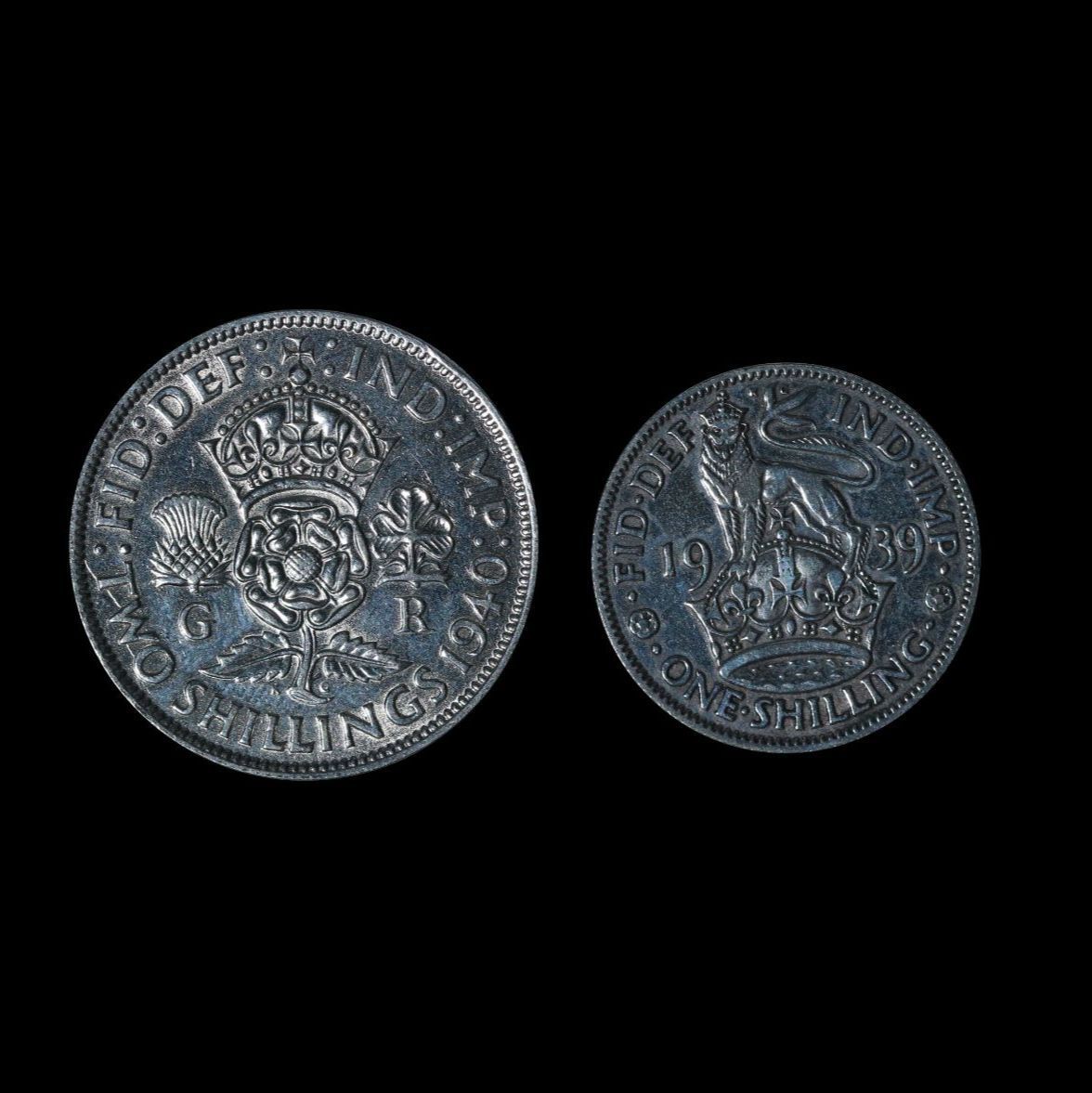 GREAT BRITAIN イギリス George VI ジョージ6世（1936~52） Shilling シリング 2枚組