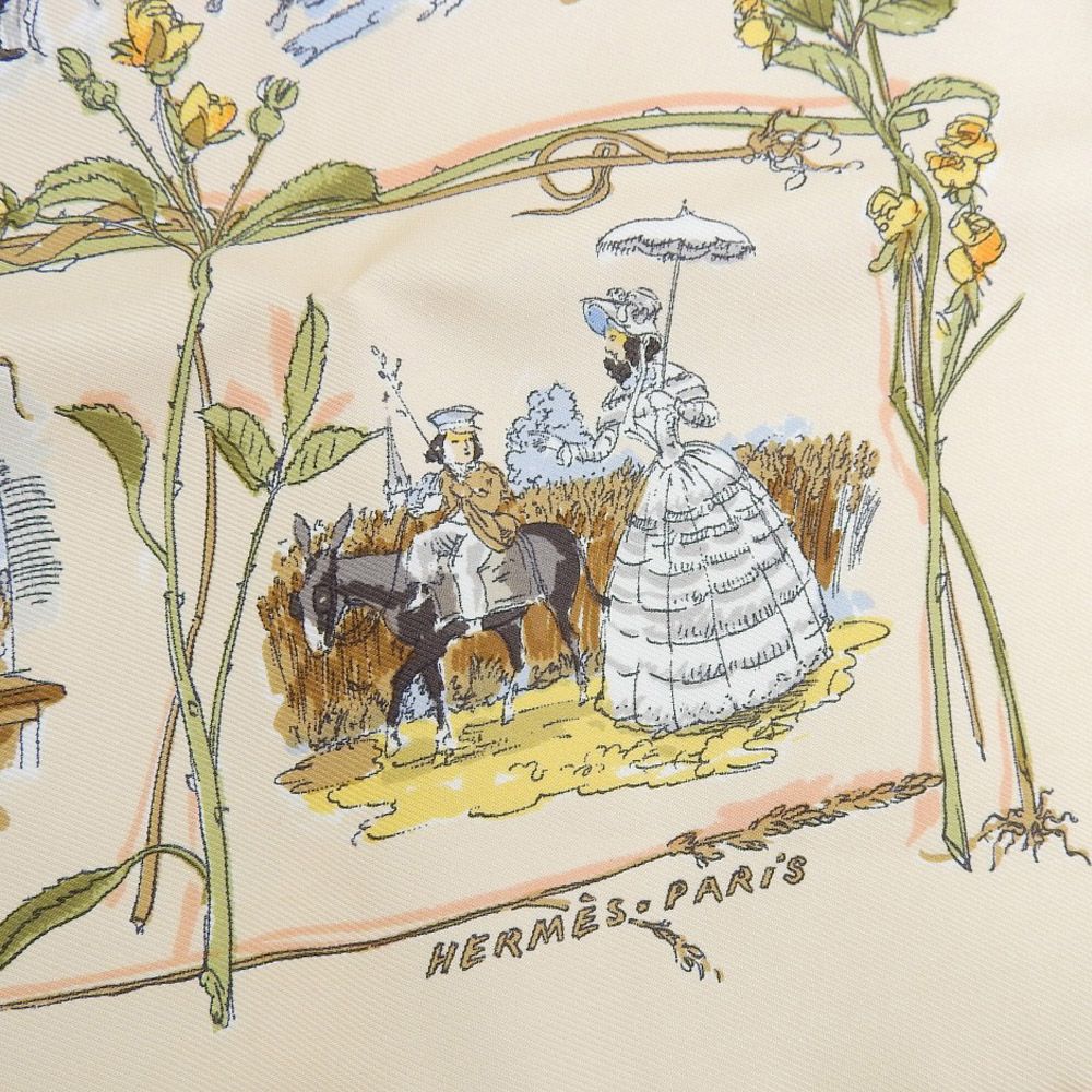 HERMES エルメス カレ45 セギュール 夫人 伯爵 スカーフ E000 未使用 箱付 エルメス レア 限定アイテム LA COMTESSE DE SEGUR