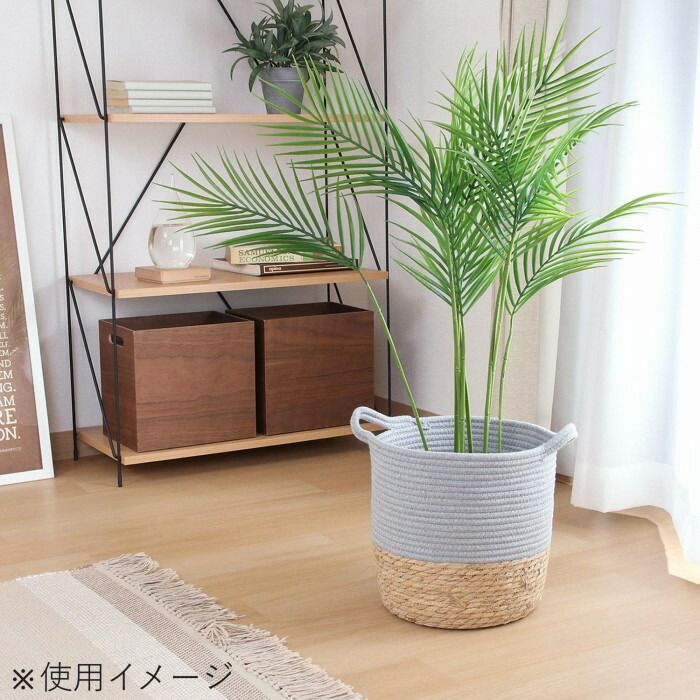 良い 不二貿易 C/D:45393 鉢カバー コットン/ガマ 7号 GY