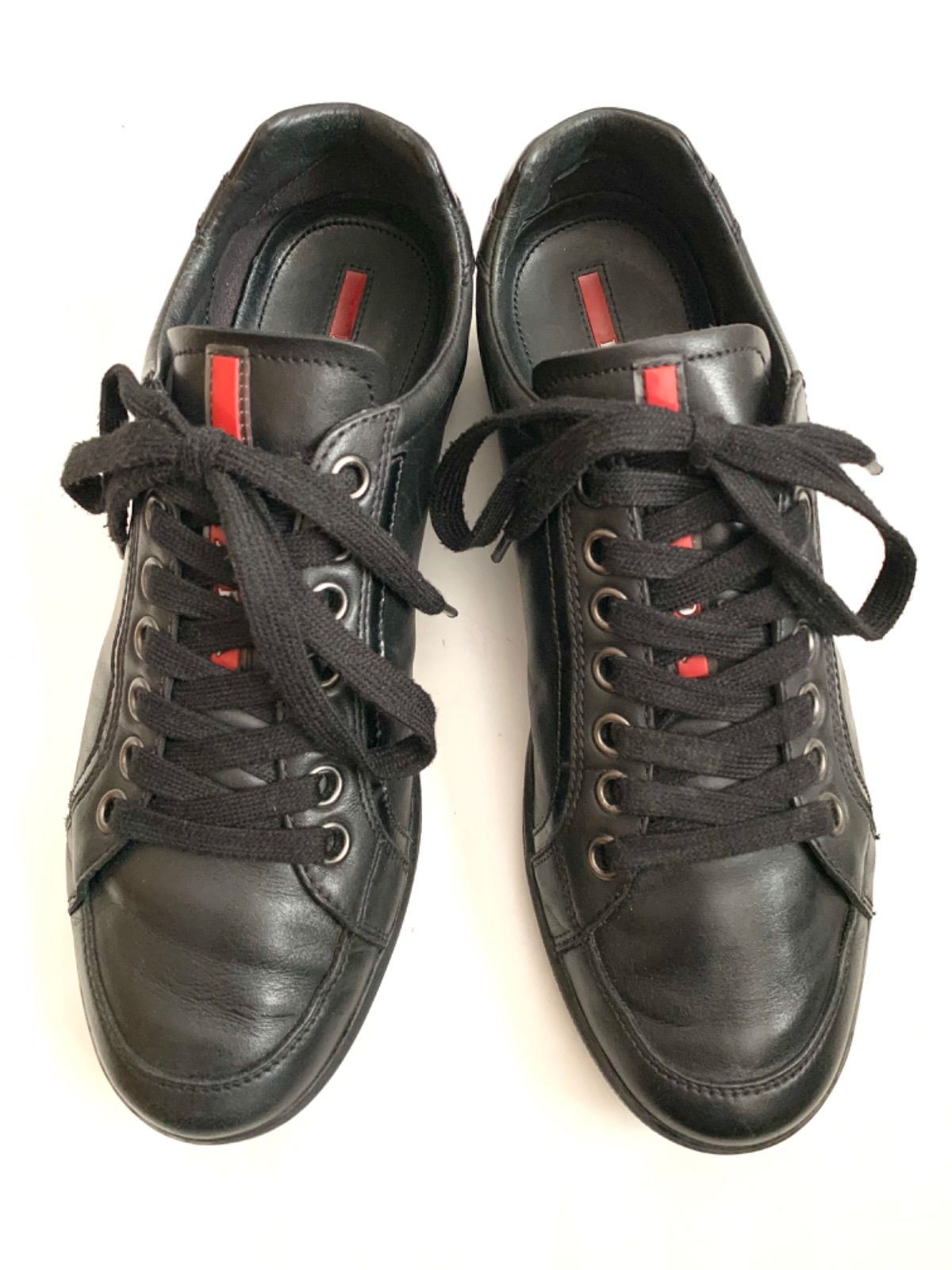 PRADA プラダ レザースニーカー レザーシューズ - メルカリ