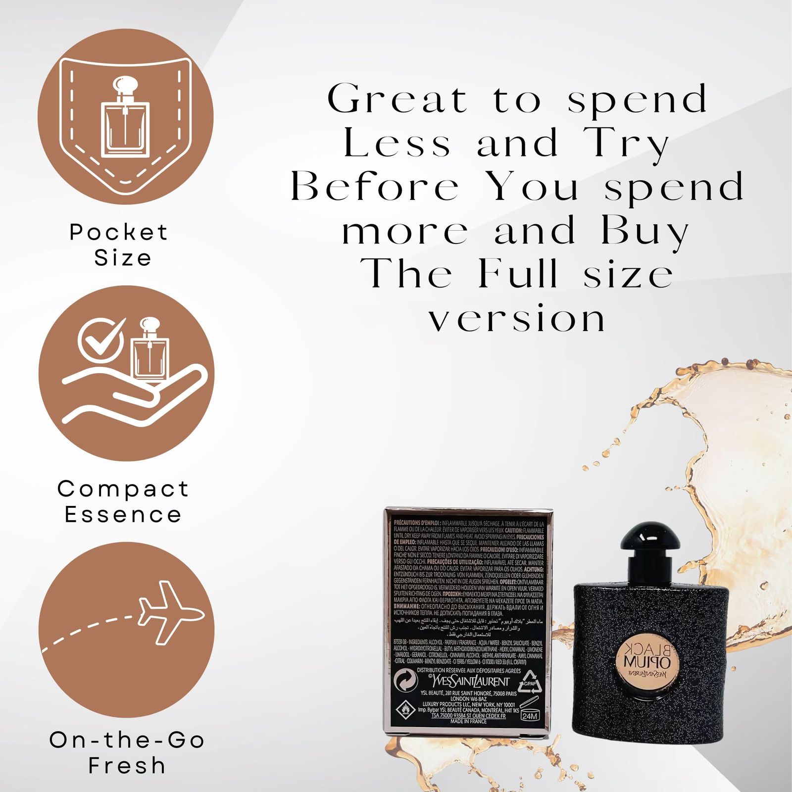 イブサンローラン ブラック オピウム オードパルファム スプレー 50ml YSL ブラックオピウム オードパルファム 90ml 箱なし ブラック OP