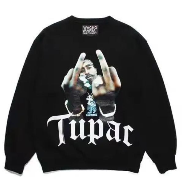 【美品】WACKOMARIA 2PACコラボ スウェット Lサイズ WACKOMARIA へヴィーウェイトクルーネックスウェット/2PAC L