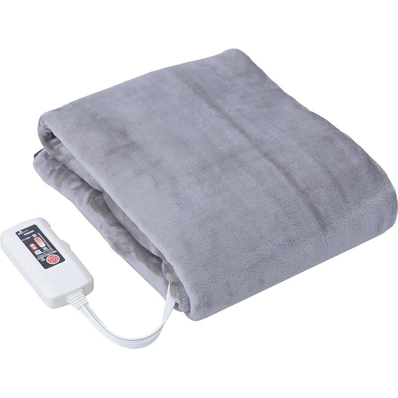 山善 電気毛布 敷き 電気敷毛布 140×80cm シングル 洗える タイマー付き 省エネ フランネル ダニ対策機能 室温センサー ラベンダーグレー YMS-FKPTS41 LG 0