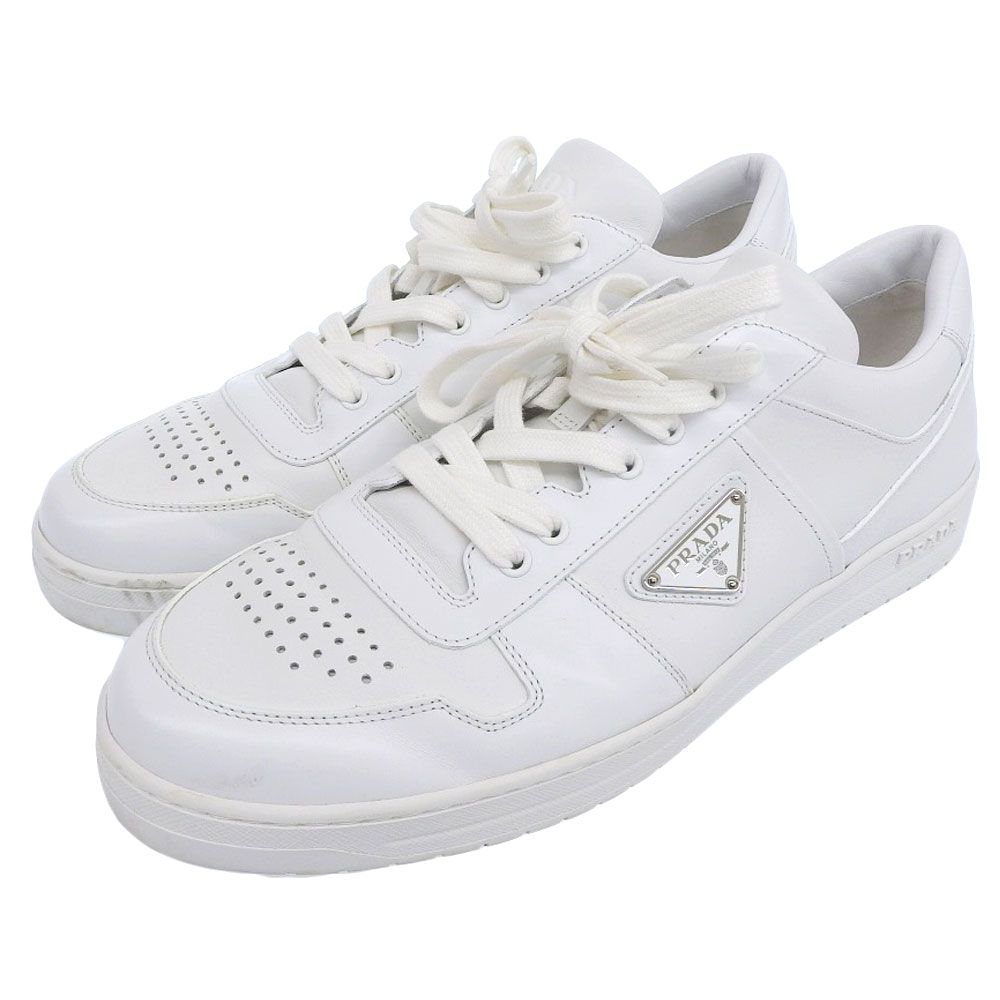 PRADA プラダ 美品 ダウンタウン トライアングルプレート スニーカー