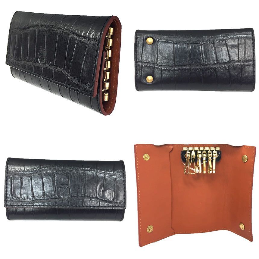 Felisi フェリージ レザー キーケース クロコ型押し 921/2/SA ブラック