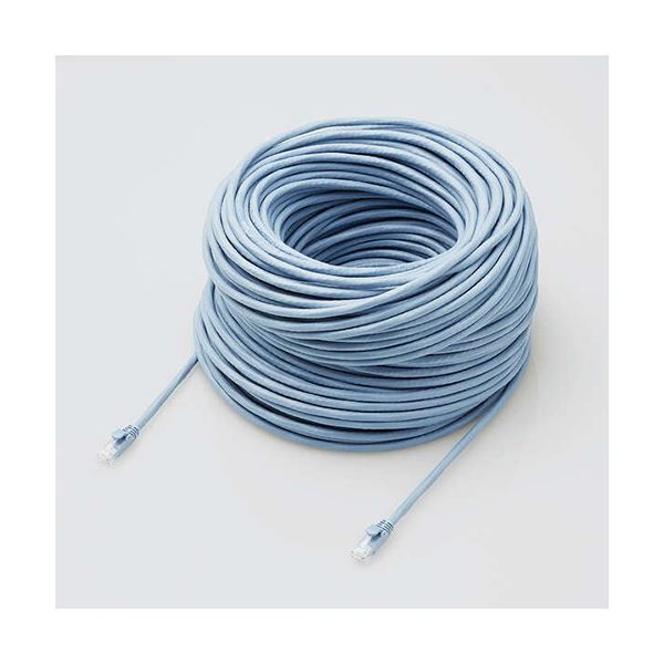 エレコム LANケーブル/CAT6A対応/EU RoHS指令準拠/ツメ折れ防止カバー/簡易パッケージ仕様/80m/単線/ブルー LD-GPAT/BU80/RS