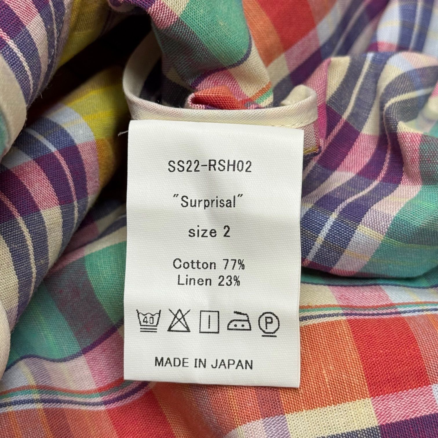 参考上代36300円 未使用品 RANDY 22SS SURPRISAL BACK CUT SHIRT