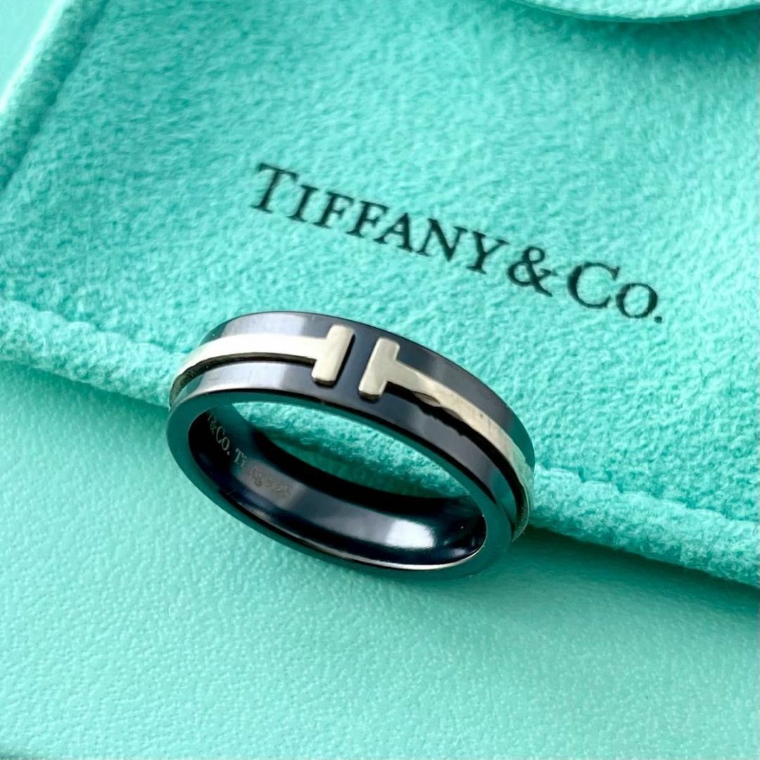 TIFFANYチタンリング ブラック ティファニー 1837 ナロー チタン