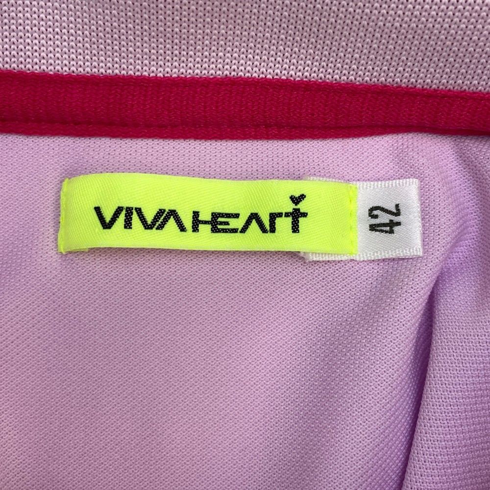 サイズ：42 VIVA HEART ビバハート 半袖ポロシャツ ピンク系