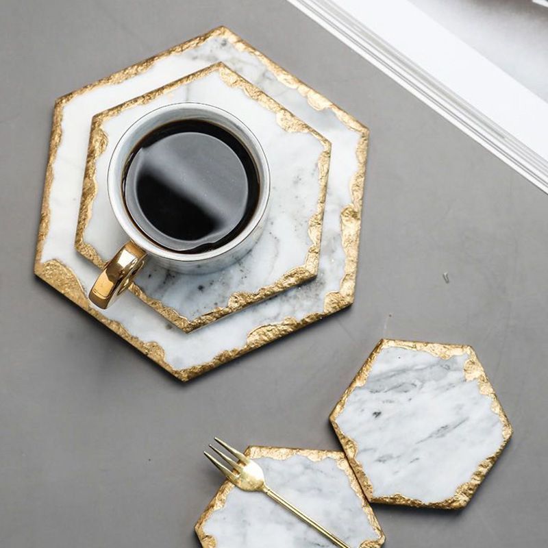 コースター 天然大理石 3枚 セット おしゃれ かわいい フルーツプレート ディスプレイスタンド デザートプレート 収納トレイ 雑貨 ゴールド WWW_OLIVIERBERNSTEIN_COM