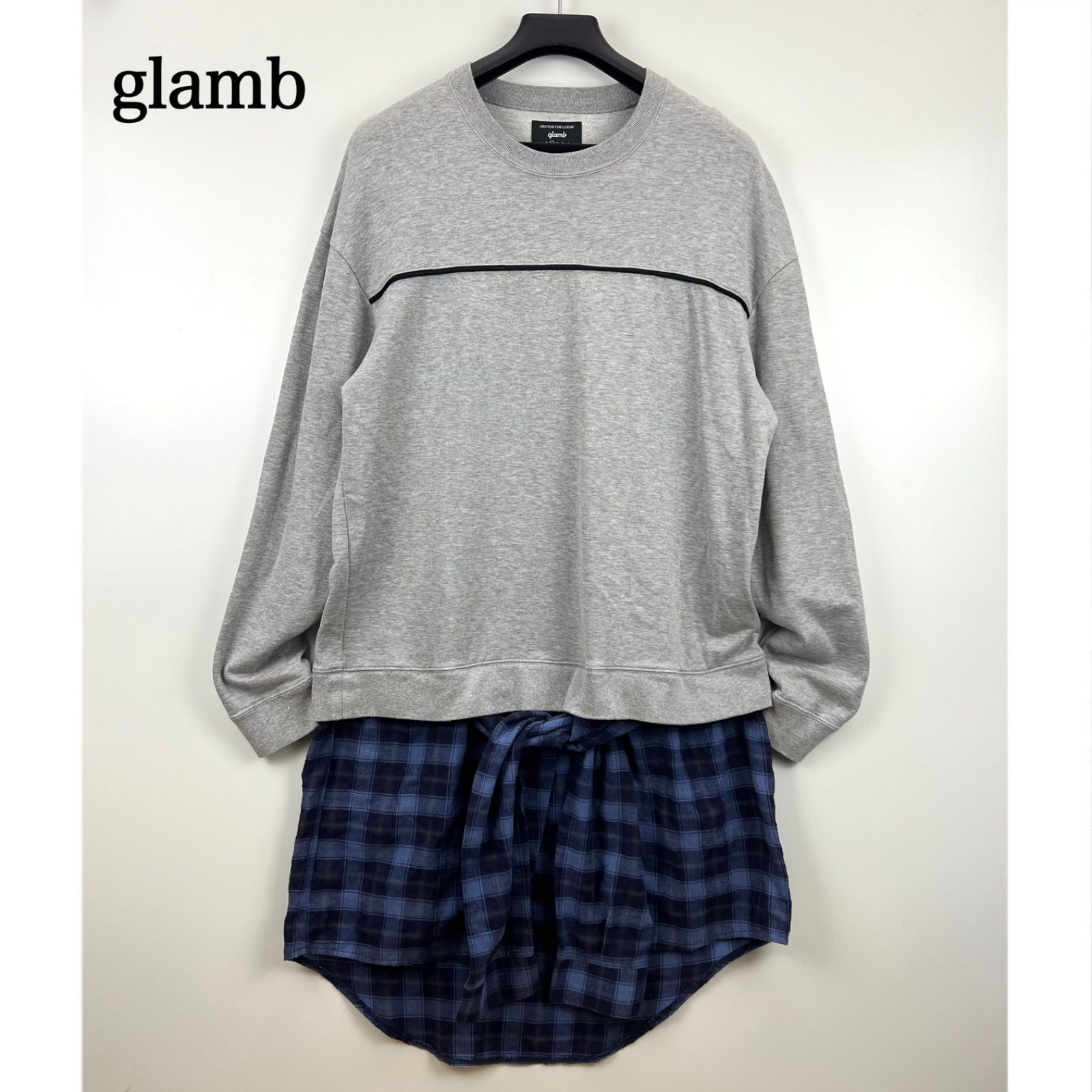 glamb グラム　ブロックレイヤードスウェット　サイズ1 glamb 19aw Bullock layered sweat 1 GB0319/CS04 グラム シャツ