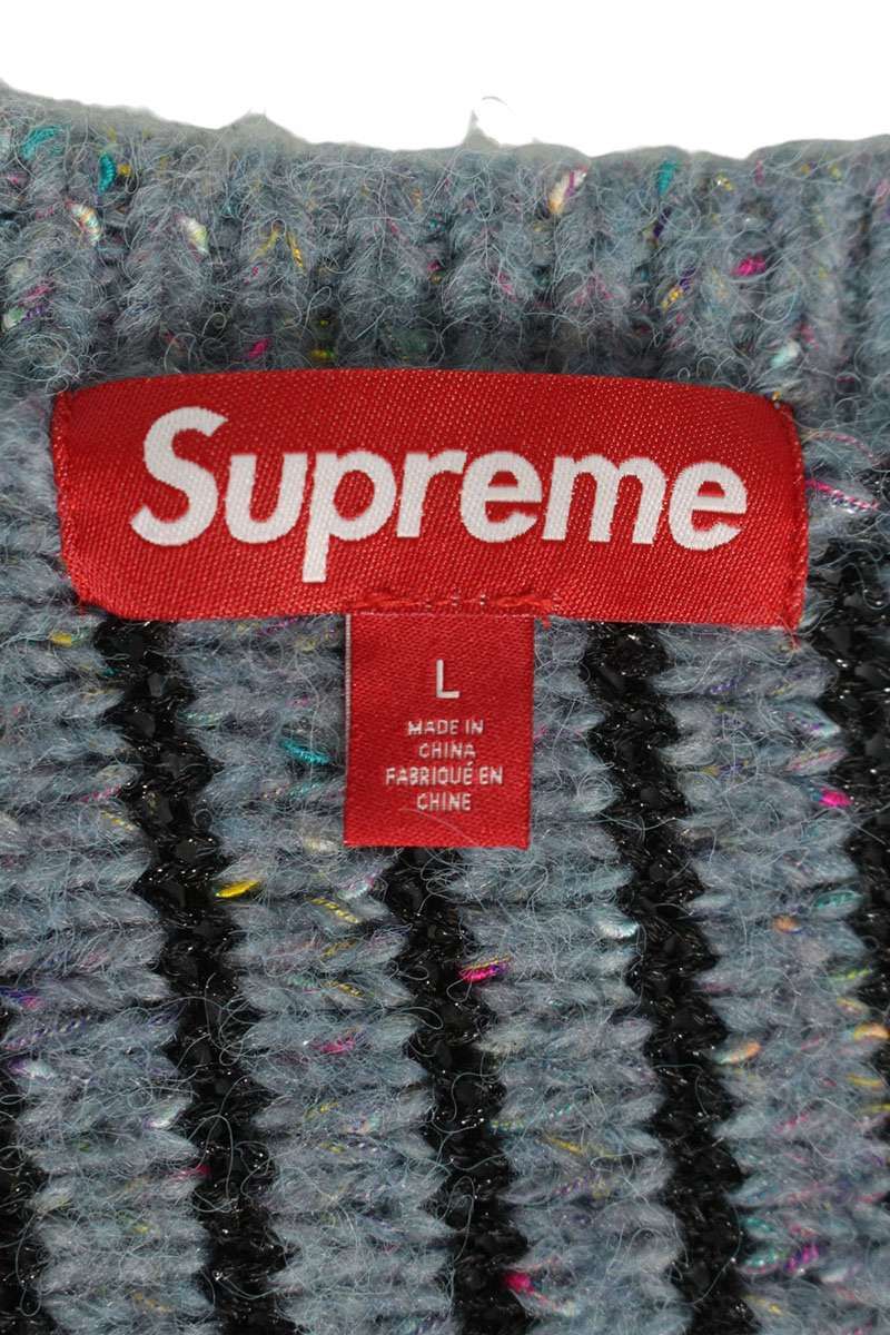 シュプリーム　24ss コンフェッティカーディガン　ブルー　L Supreme 24SS CONFETTI CARDIGAN コンフェッティカーディガン