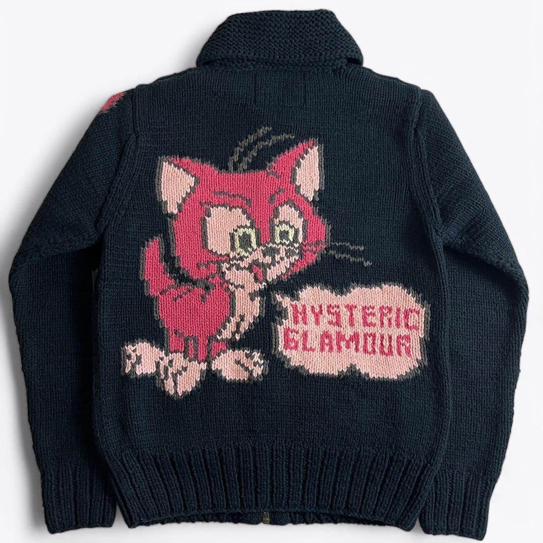 90s~ Hysteric Glamour カウチンニット 猫 ブラック 2000000014036 