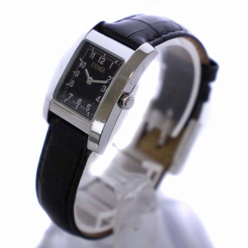 フェンディ FENDI 腕時計 アナログ クオーツ スクエア 黒文字盤