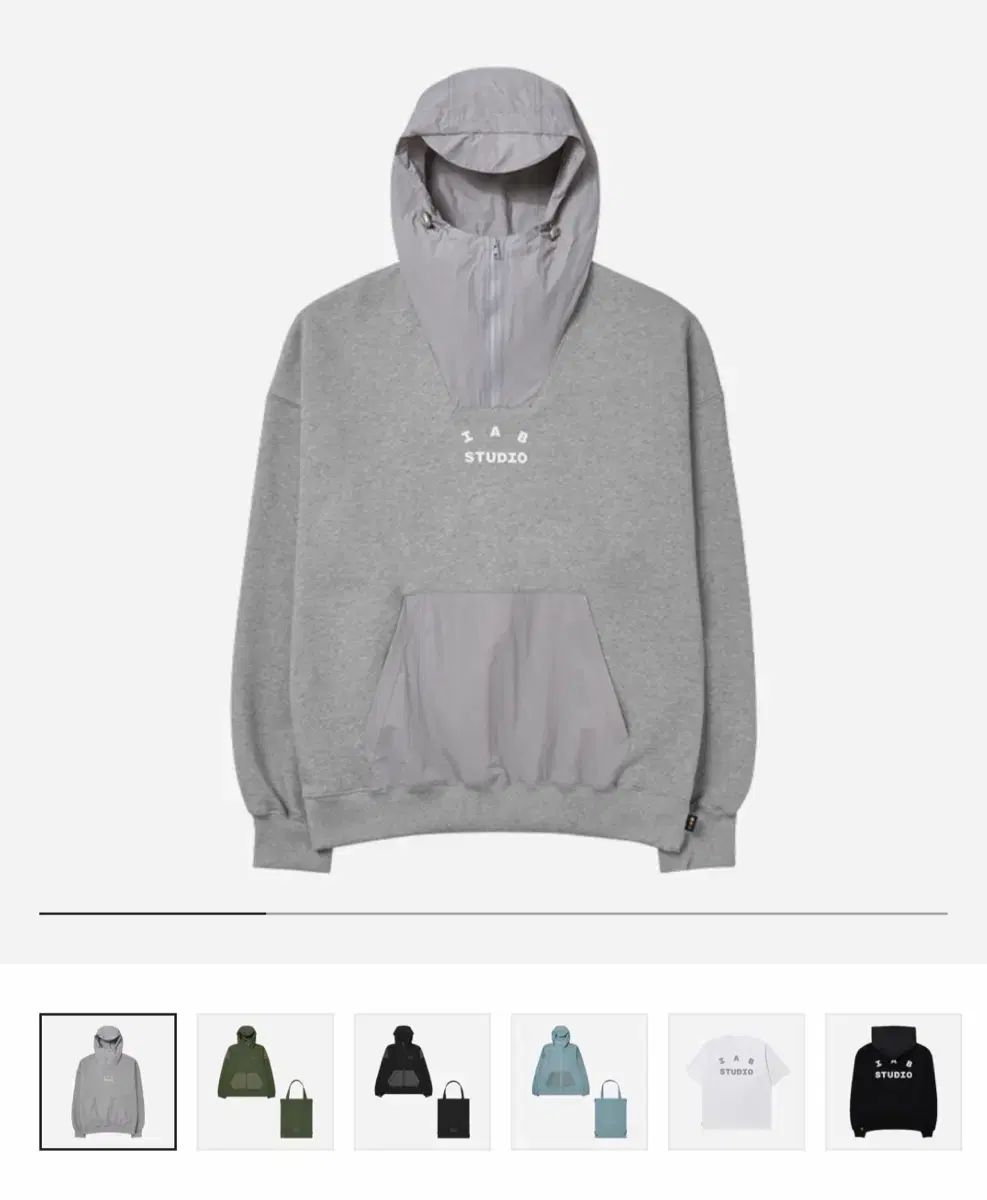 IAB Studio アイエプスタジオ アノラック フード付きTシャツ グレー M サイズ