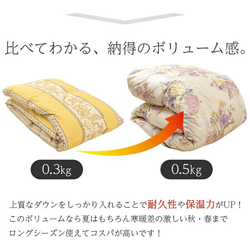 ダウン85% 増量0.5kg