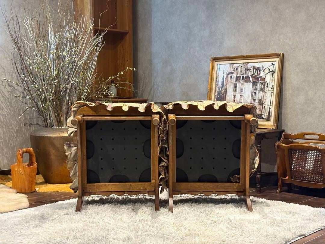 飛騨産業　キツツキ　2掛けソファ　アームチェア　アームソファ　アンティーク　nN 飛騨産業 キツツキ 2掛けソファ アームチェア アームソファ