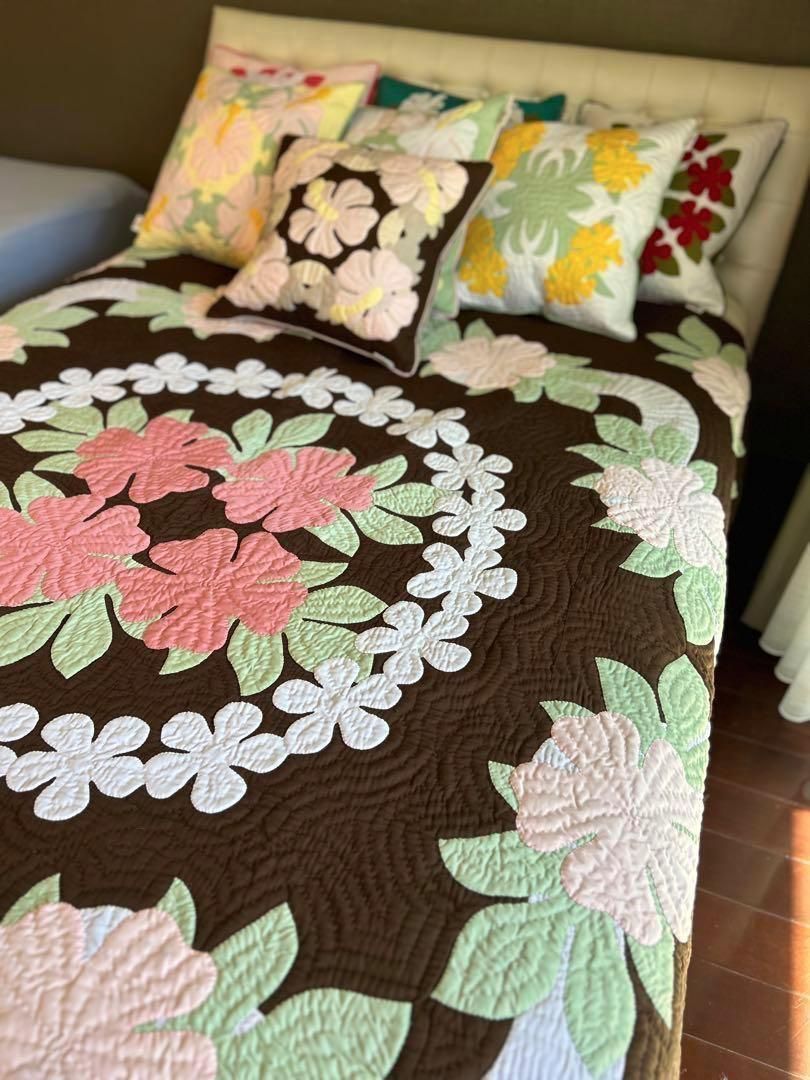 ハワイアンキルトベッドカバー　クイーンサイズ♡ 楽天市場】ハワイアンキルトベッドカバー 完成品 ハワイアン