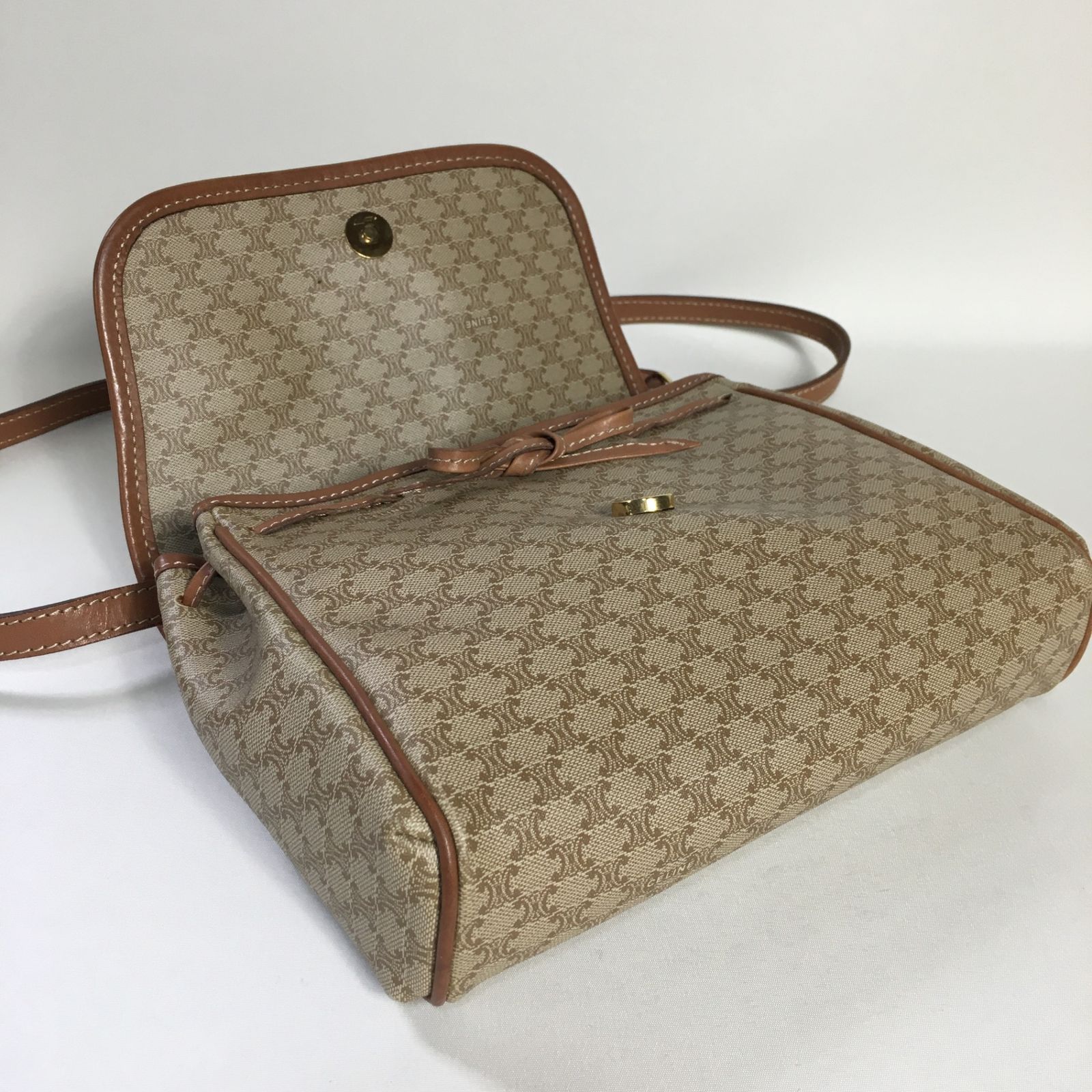 2503-70｜美品｜セリーヌ ショルダーバッグ ブラウン マカダム