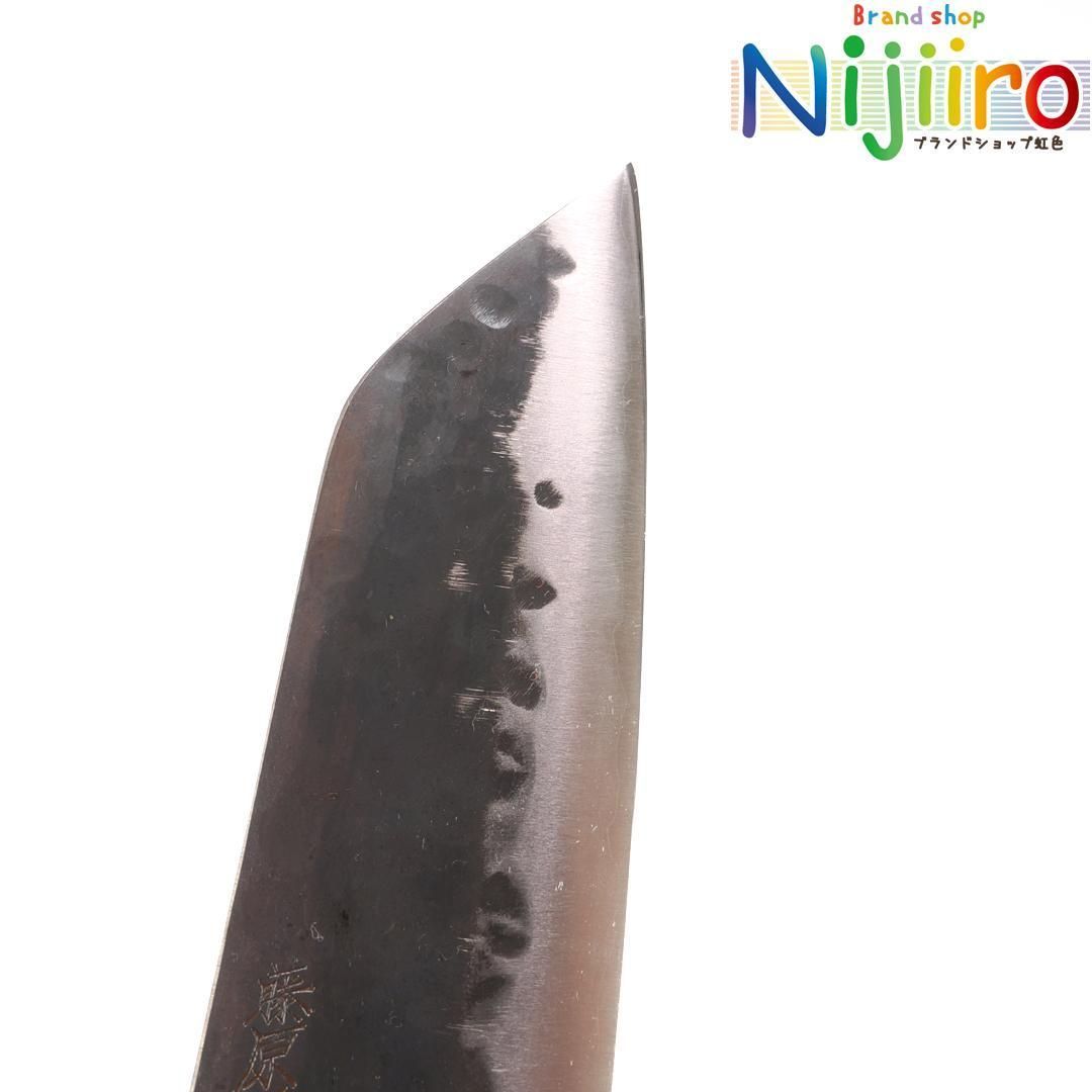 【新品同様】藤原照康　三徳包丁　伝家の宝刀　青紙スーパー　和包丁　黒檀柄 新品同様】藤原照康 三徳包丁 伝家の宝刀 青紙スーパー 和包丁 黒檀