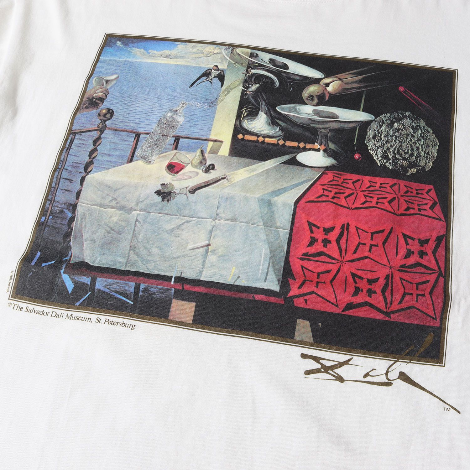 90s - 00s ヴィンテージ古着 / [素早く動いている静物] 90s Salvador Dali アートプリント Tシャツ / USA製 サルバドール・ダリ / ホワイト 白 / サイズ:XL / 90年代 ヴィンテージ 古着 / トップス カットソー 半袖【メンズ】【中古】【K4476】 90s - 00s ヴィンテージ古着 / [素早く動いている静物] 90s Salvador