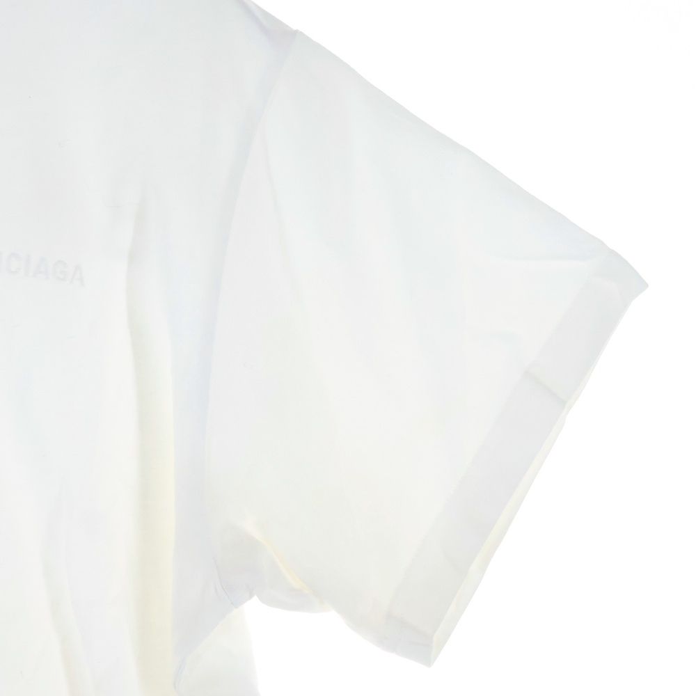 BALENCIAGA バレンシアガ 19SS バックロゴ刺繍 クルーネック 半袖Tシャツカットソー ホワイト 528408 レディース WWW_OLIVIERBERNSTEIN_COM