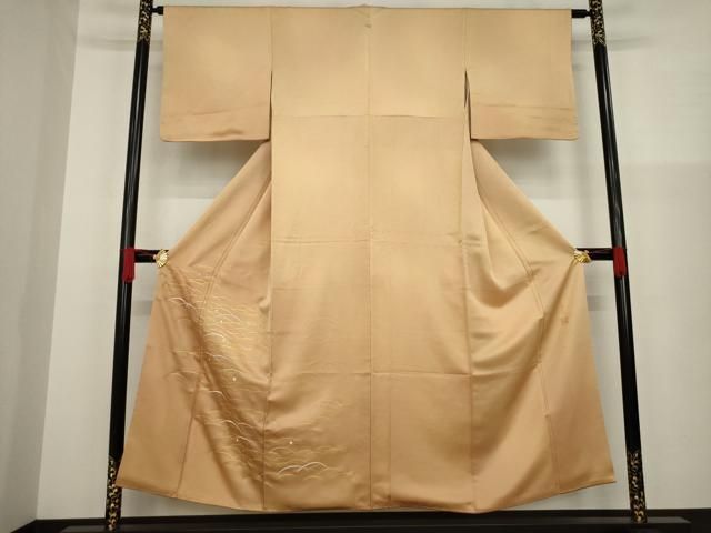 平和屋着物●人間国宝　福田喜三郎　訪問着　刺繍　陶器文　暈し染め　金彩　正絹　逸品　DAAS2057tw 平和屋着物○人間国宝 福田喜三郎 訪問着 刺繍 陶器文 暈し染め