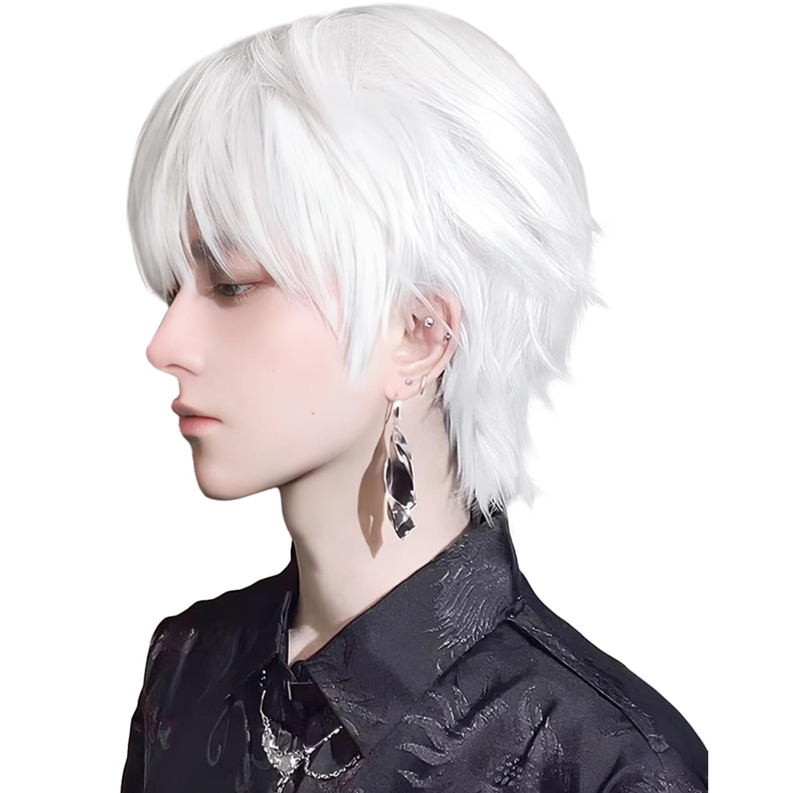 【数量限定】wig 黒 黒髪 男装 男装ウィッグ カツラ メンズ ウィッグ ウィッグ 原宿 イケメン メンズ ハンサム 男性用 学生 ストレート 通勤 日常 自然 フルウィッグ 小顔 耐熱 かつら 人気 フ
