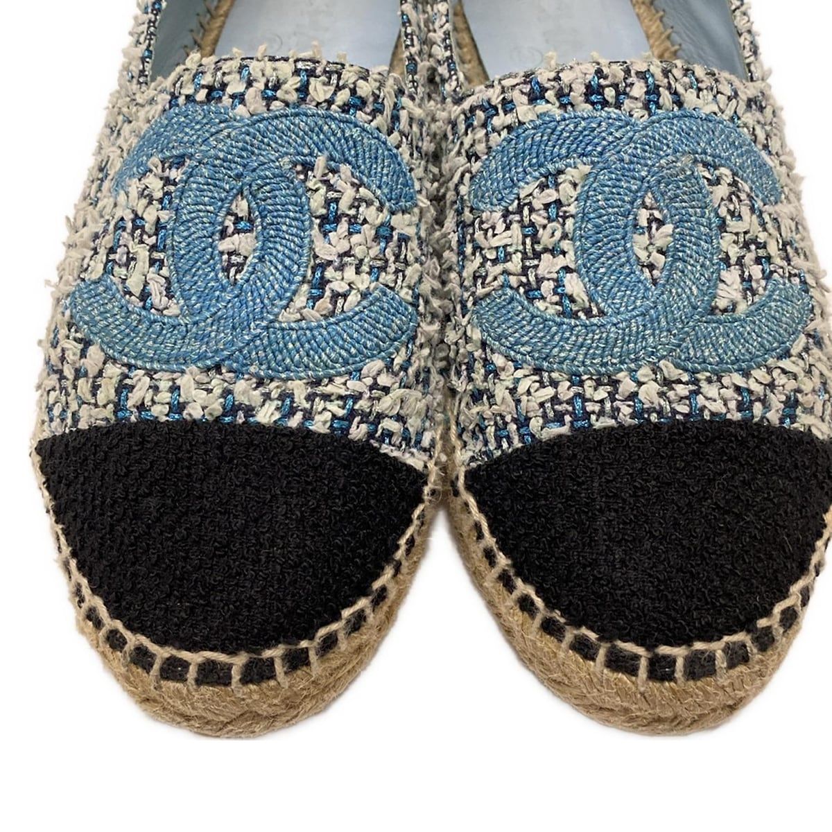 CHANEL ネイビーブラック フラットシューズ imgrc0135315828.jpg