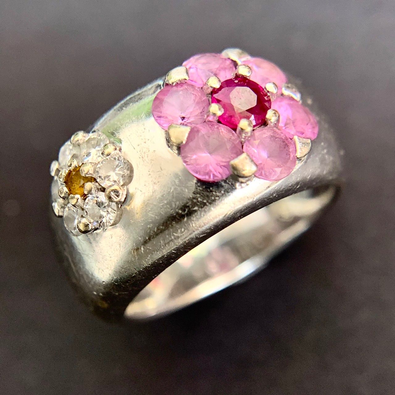 フラワーデザイン ダイヤモンドリング k18リング ダイヤモンド リング k18 ピンクゴールド 18金 0.50ct フラワー