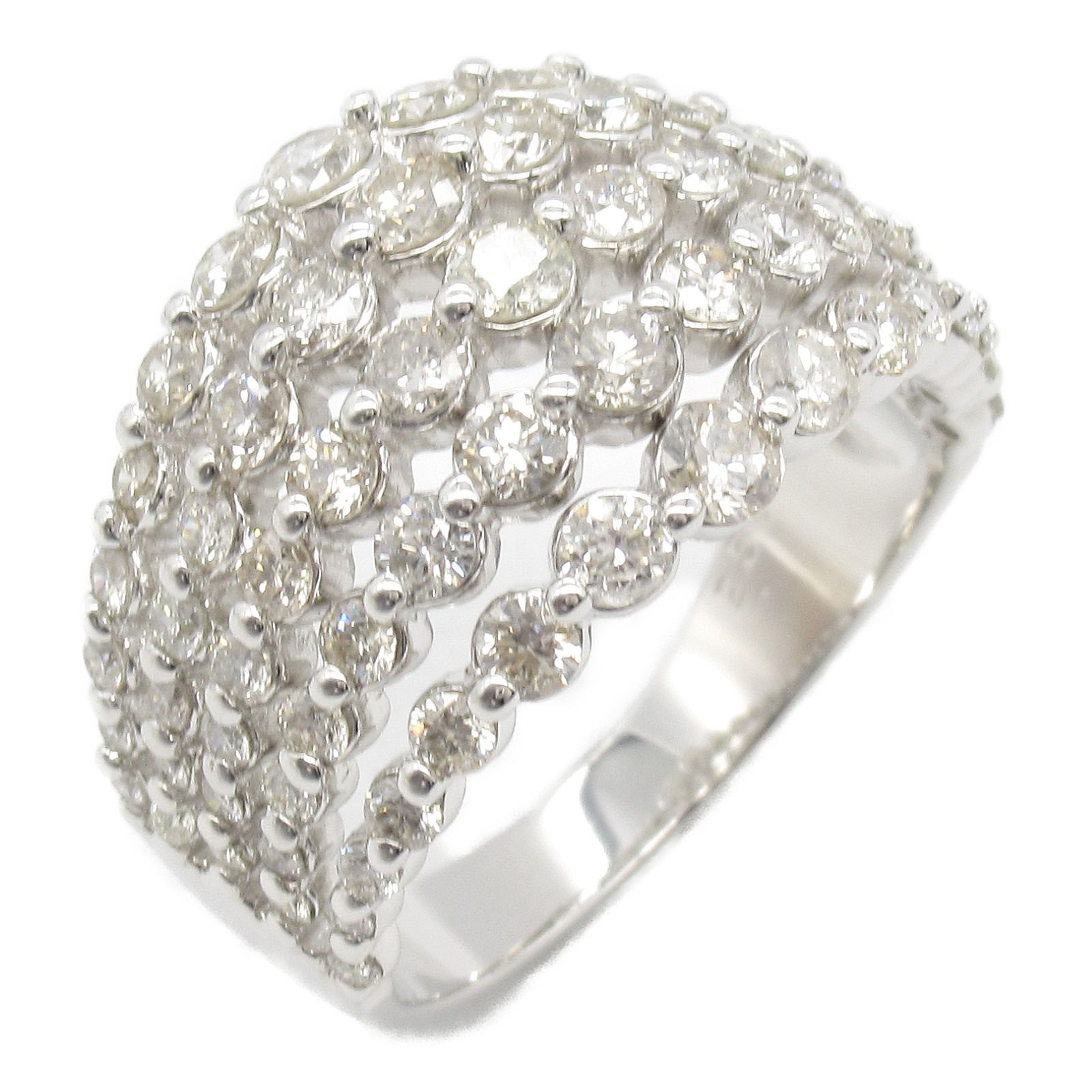 ジュエリー JEWELRY リング 指輪 ダイヤモンド リング ﾀﾞｲﾔ 9.1g 18 K18WG ホワイトゴールド ダイヤモンド リング レディース Used A