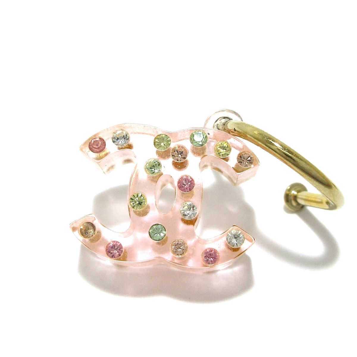 CHANEL(シャネル) ピアス ココマーク ライトピンク×ゴールド×マルチ  