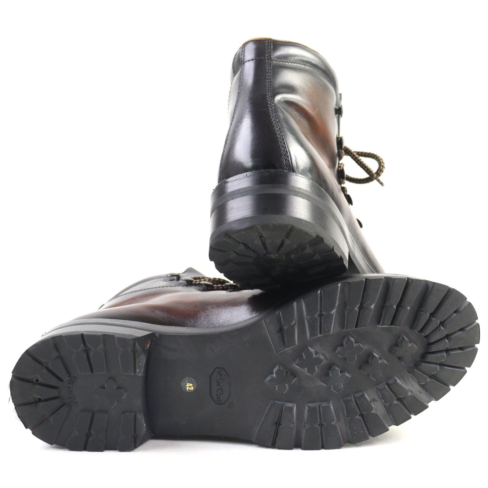 マルモラーダ レザー パティーヌ ビブラムソール トレッキングブーツ マウンテンブーツ ブラック ブラウン 42 イタリア製 メンズ